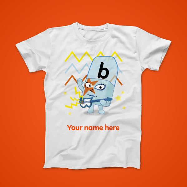 Alphablock B, personalised T
