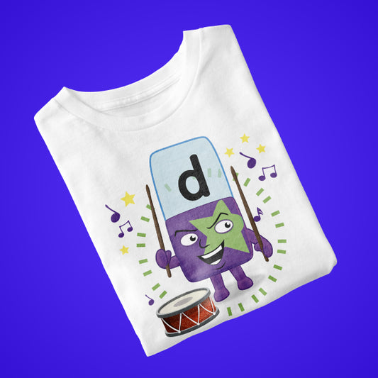 Alphablock D, personalised T