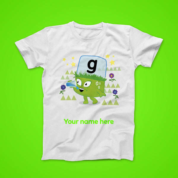 Alphablock G, personalised T
