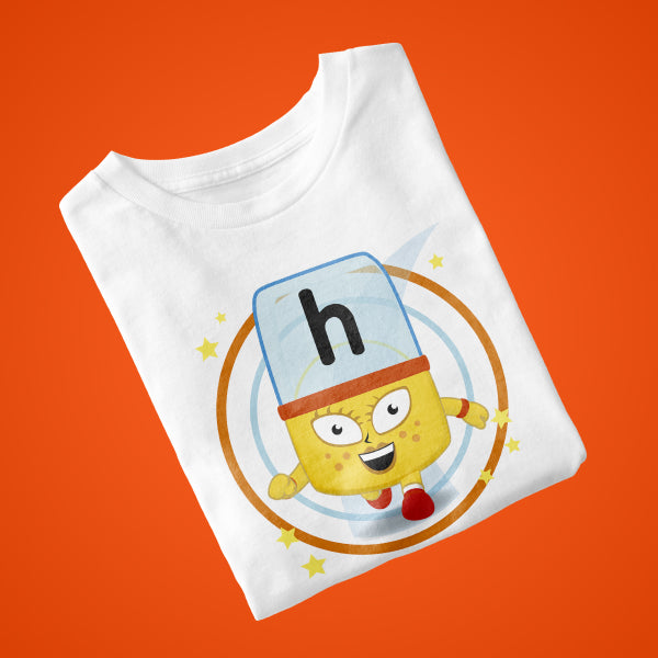 Alphablock H, personalised T