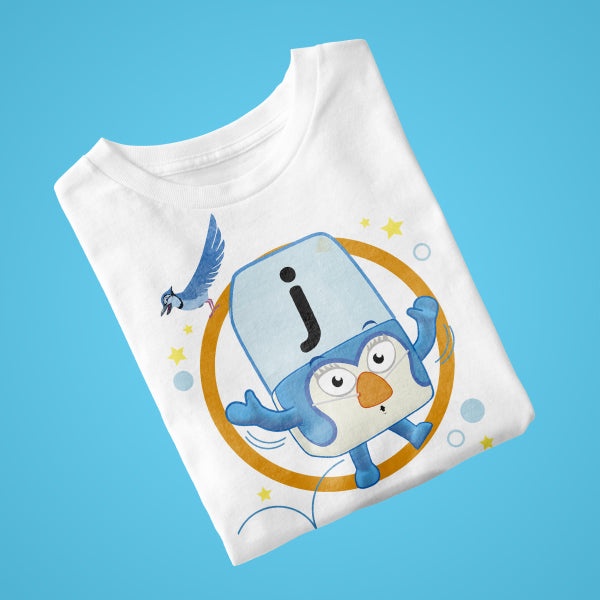 Alphablock J, personalised T