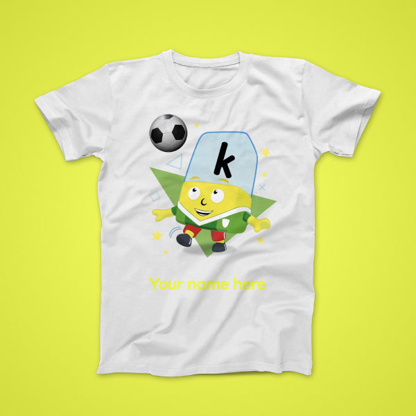 Alphablock K, personalised T
