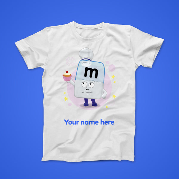 Alphablock M, personalised T