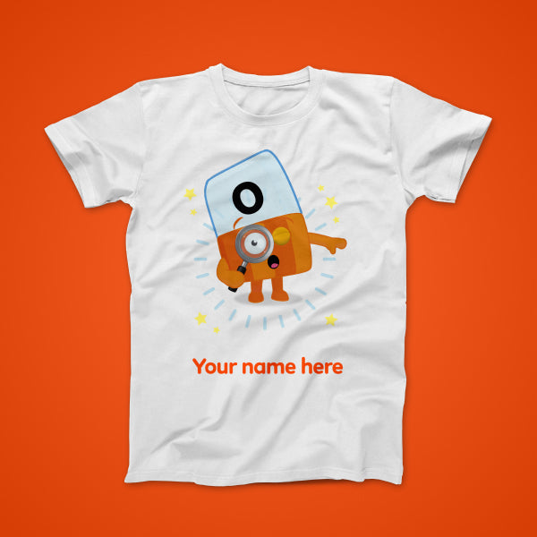 Alphablock O, personalised T