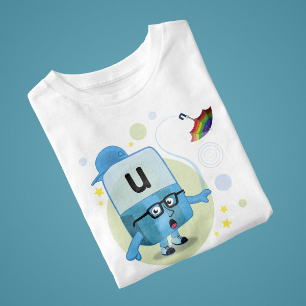 Alphablock U, personalised T