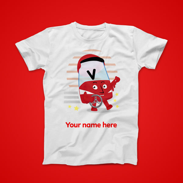 Alphablock V, personalised T