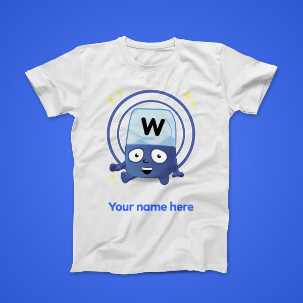 Alphablock W, personalised T
