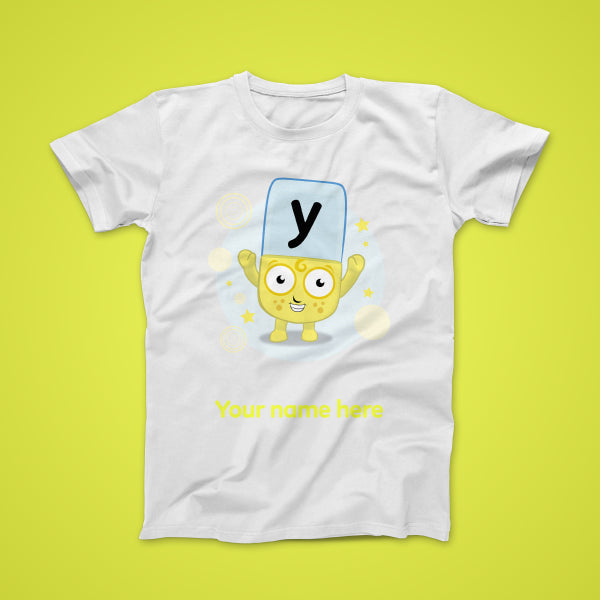 Alphablock Y, personalised T
