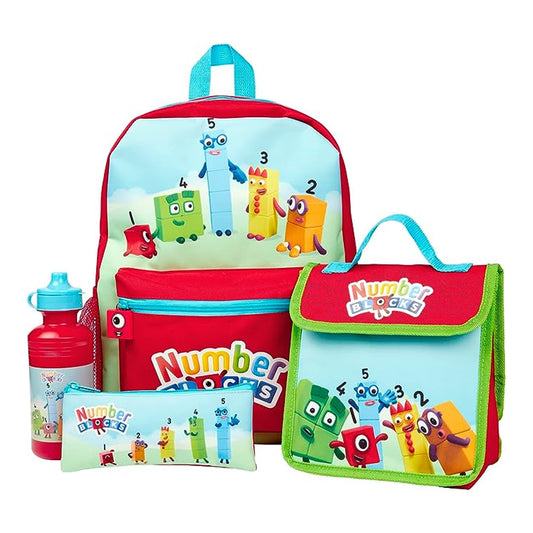 Numberblocks Kids Backpack 4 Piece School Set
