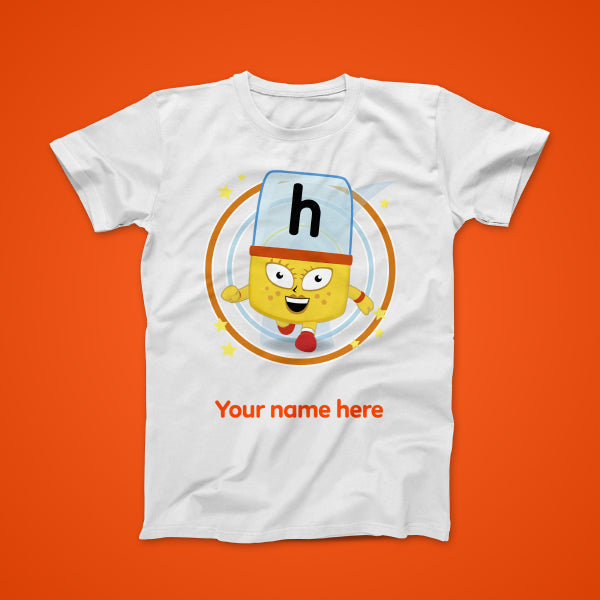 Alphablock H, Personalised T – Blocks Shop