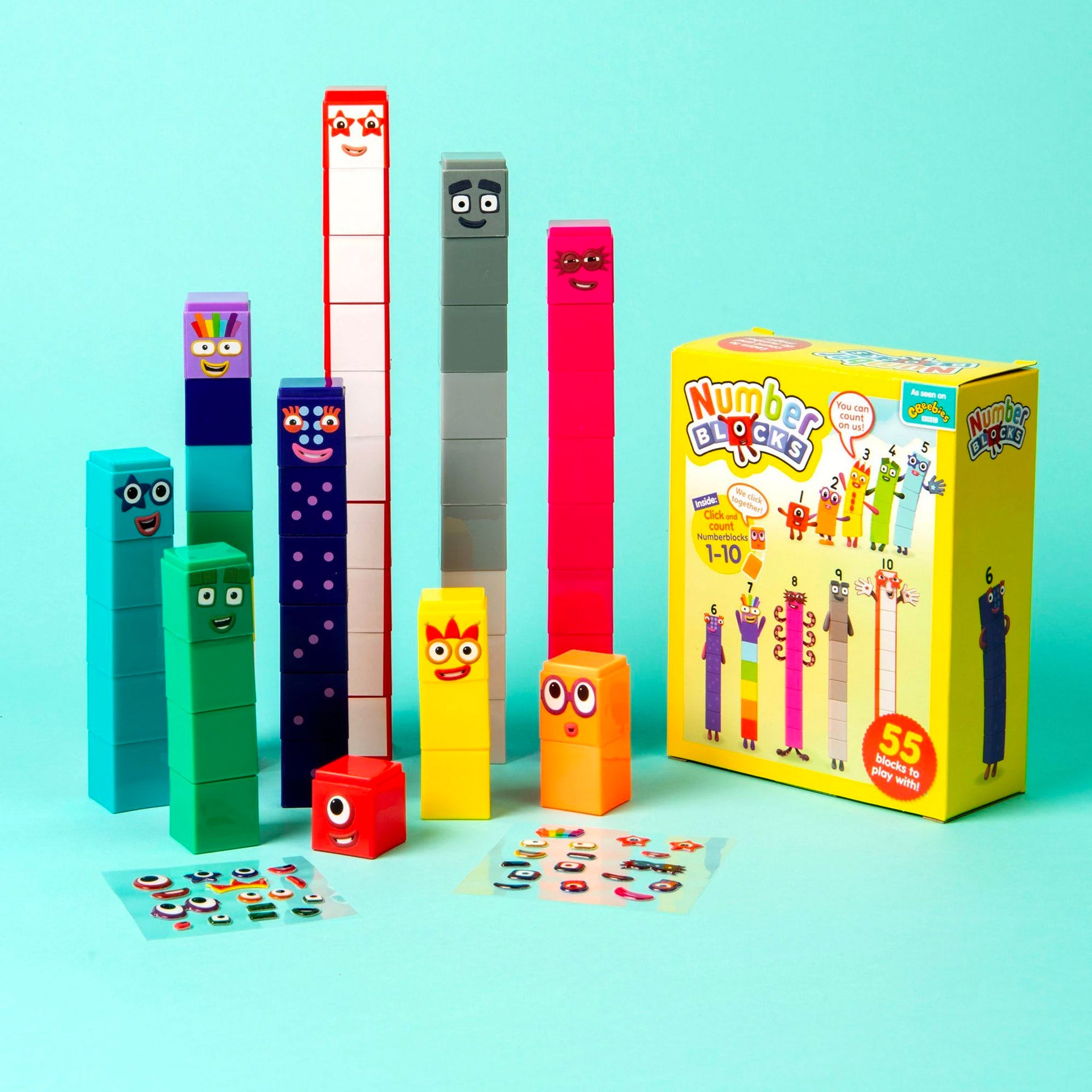 Numberblocks Stickers for 1 Blocks Characters 1-10 Number Stickers